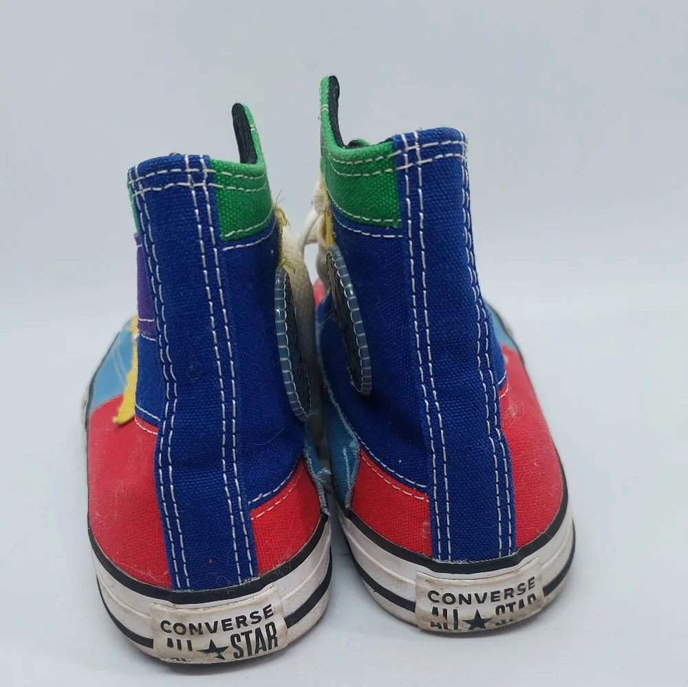 Converse Chuck Taylor All Star High Top Sneaker Patchwork Multicolor Youth Sz 3